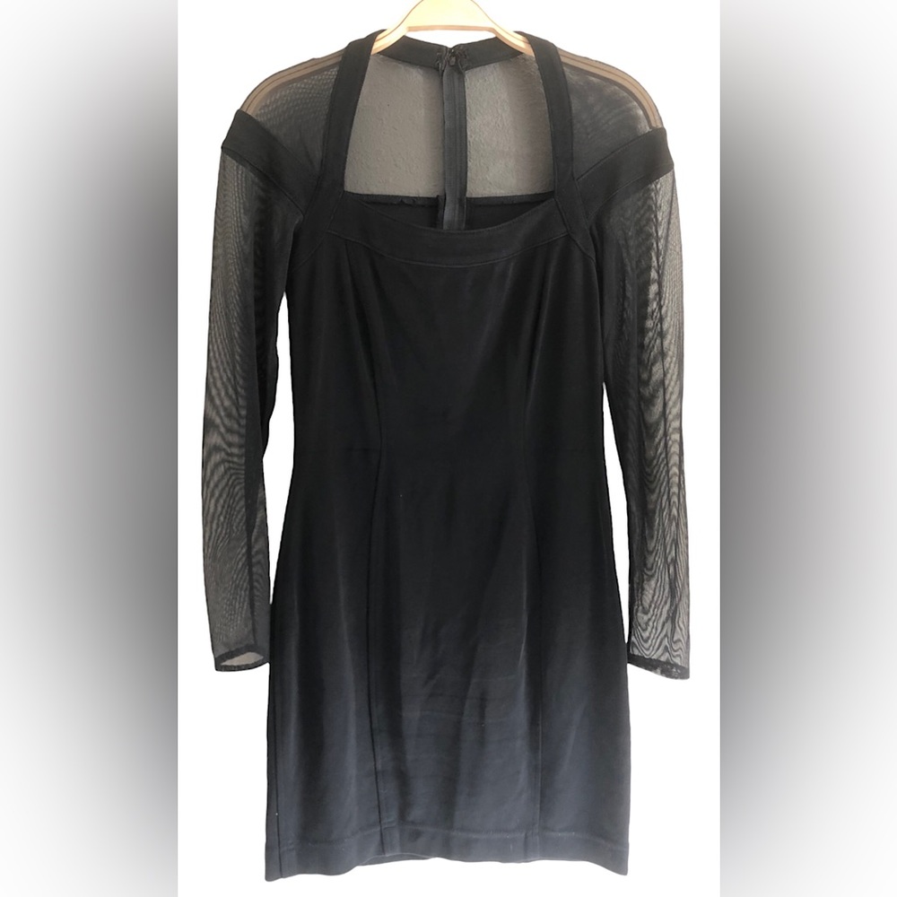 Vintage Caché Sheer Bodycon Cocktail Mini Dress | Small - Picture 2 of 6
